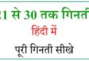 Hindi numbers 21 to 30 Hindi numbers 21 to 30
