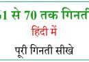 Hindi numbers 61 to 70 Hindi numbers 61 to 70