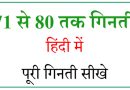 Hindi numbers 71 to 80 Hindi numbers 71 to 80