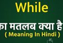 While Meaning in Hindi While Meaning in Hindi